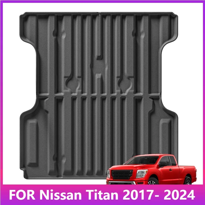 Cargo Mats For Nissan Titan 2017- 2023 2024 TPE 3D Car Trunk Pad Cargo Liner Odorless Tray Accessories All Weather Black