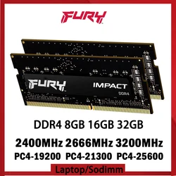 Fury Memoria RAM DDR4 32GB 8GB 16GB 3200MHz 2400 2666MHz Laptop Memory 260Pins SODIMM PC4-19200 21300 25600 Notebook RAM