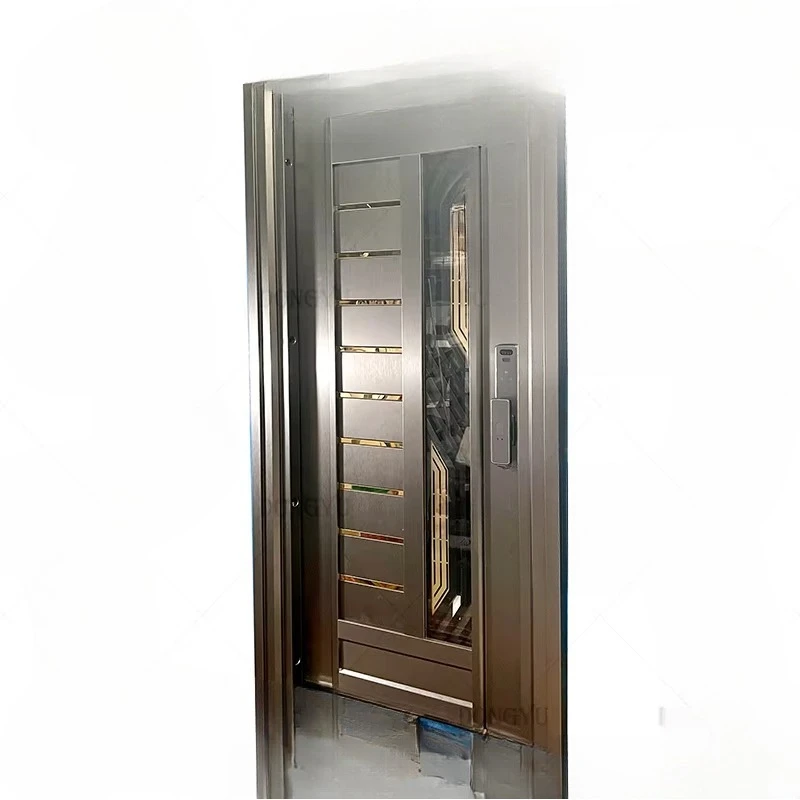 Modern Style Exterior Metal Door Homes Entrance Front Entry Door Security 304 Stainless Steel Entry Doors for Apartment