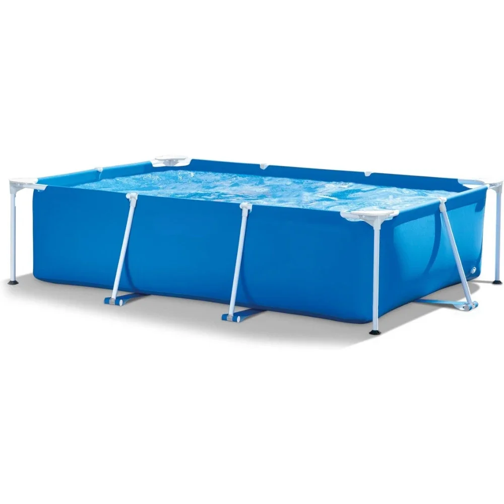 8.5ft X 26in telaio rettangolare fuori terra Quick Easy Set Up Backyard piscina all'aperto con tappo di scarico per età 6 e oltre