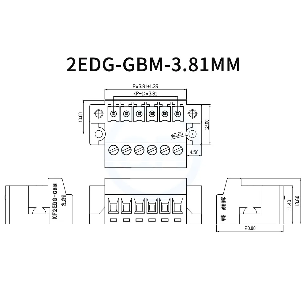 (5 PCS) KF 2EDG - GBM - 3.81mm with Fixed Terminal Block 15EDG - UVK 3.81 with Flange Pin Socket Top and Bottom Plug 2~16Pin