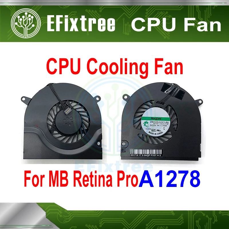 

Original Laptop CPU Cooler Fan For Macbook Pro 13" A1278 Cooling Fan ZB0506AUV1-6A Year 2008-2012