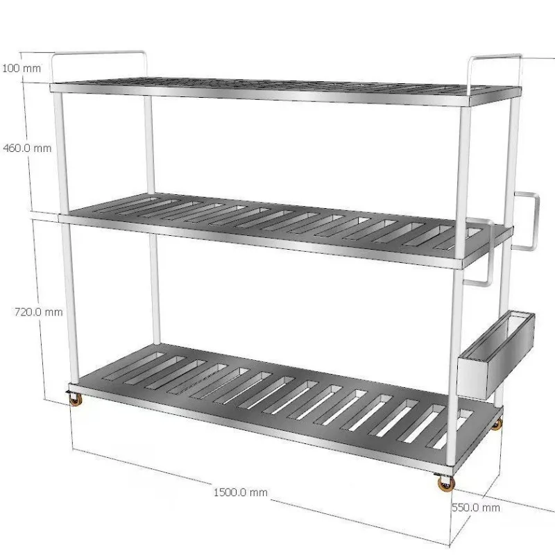 

Stainless steel shelves, multi-layer canteen four-layer shelves, fruit and vegetable kitchen square tube shelves