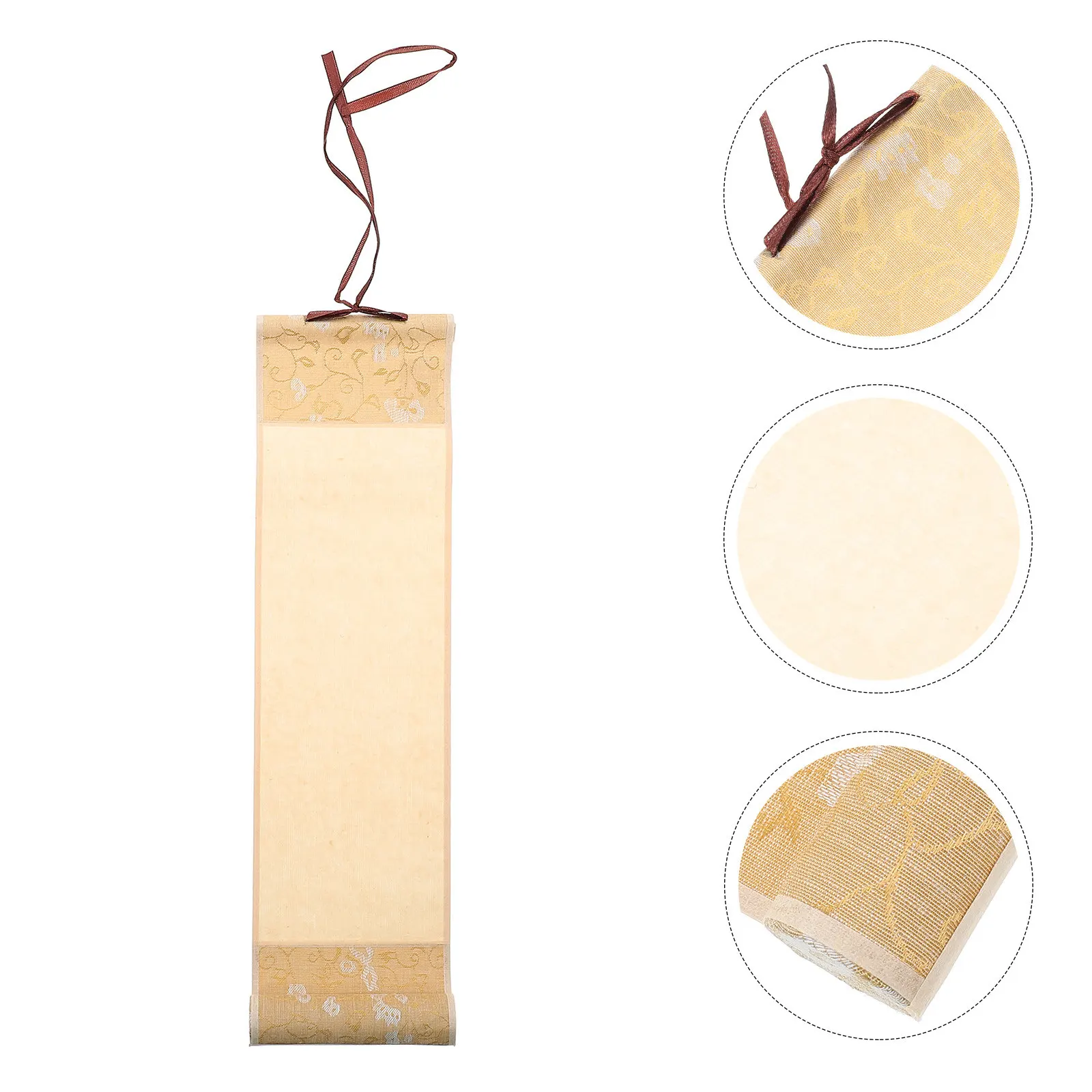 

Authentic Chinese Painting Scroll Blank Rice Paper with Moderate Ink Inhibition for Calligraphy Scroll Decor Wall Hanging Office