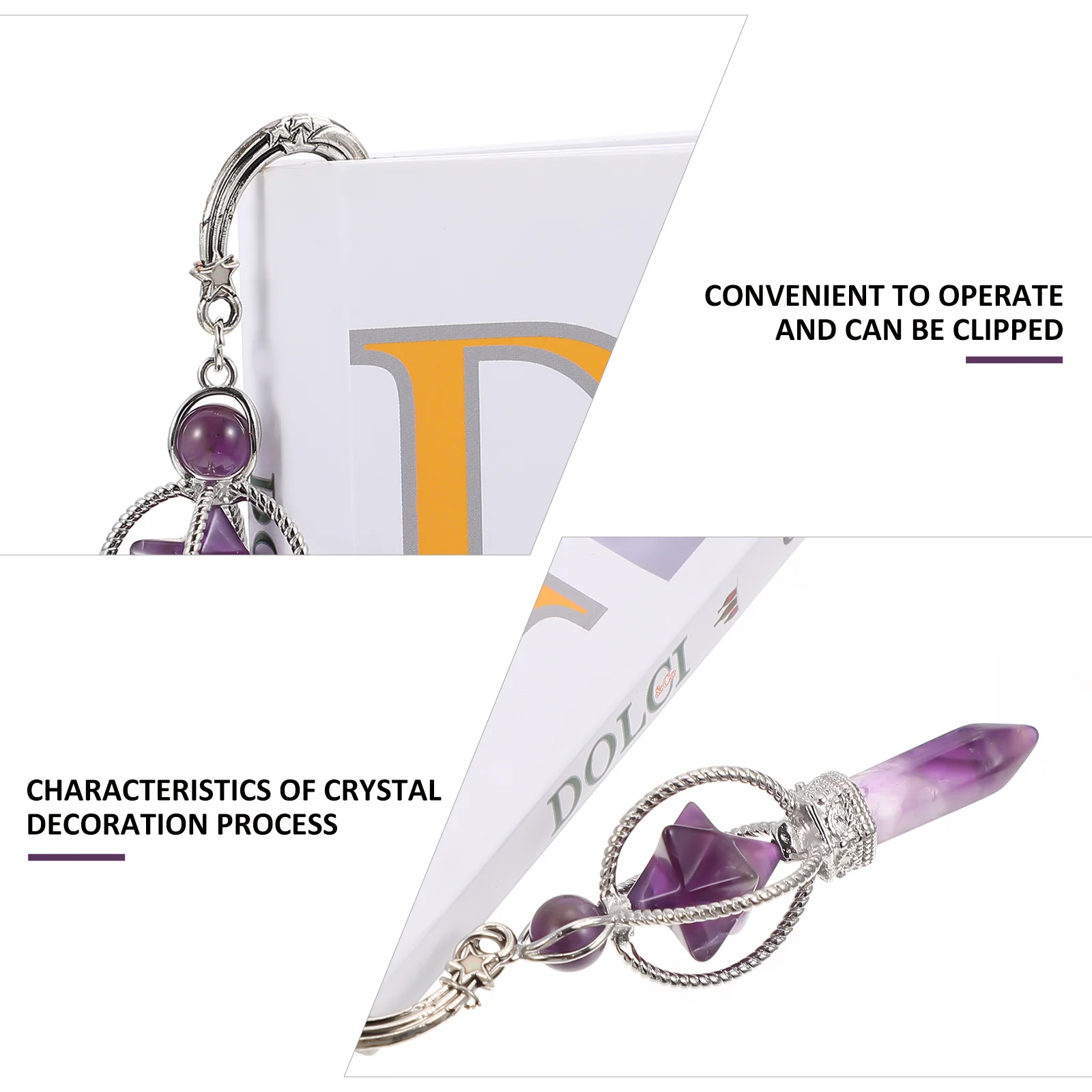 

1Pcs Crystal Craft Bookmark Creative Reading Tag Pendant Unique Book Marker for Students Home Reading Bookmark