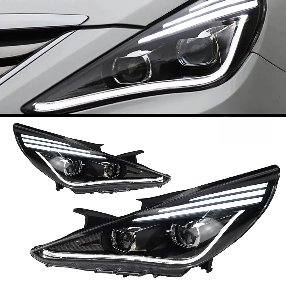 

Car LED Headligt Parts For Hyundai Sonata 8 Head Lamp 2010 2012 2013 2014 Front Replacement DRL Daytime light Projector Facelift