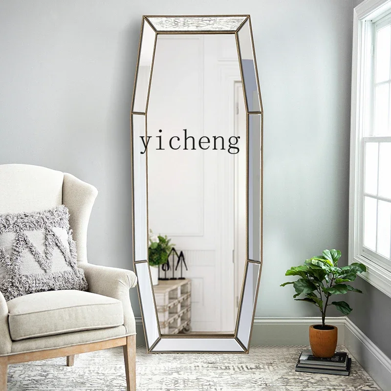 wedding shop fitting mirror, thin floor-to-ceiling full-length mirror, household three-dimensional whole body wall-mounted
