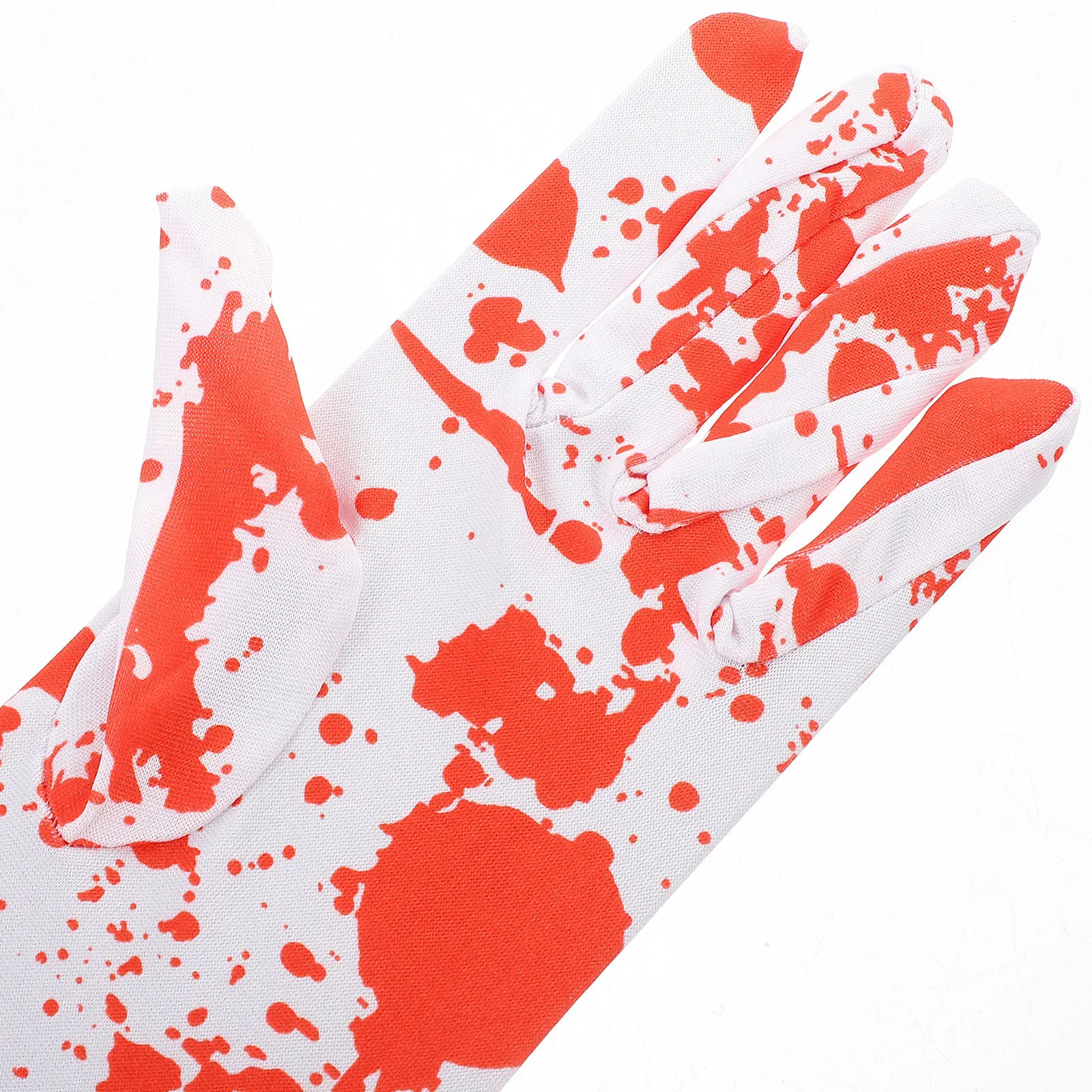 

1 Pair Realistic Blood Splatter Gloves Halloween Cosplay Accessory Scary Party Prop Reusable Stained Mitten For Horror Event