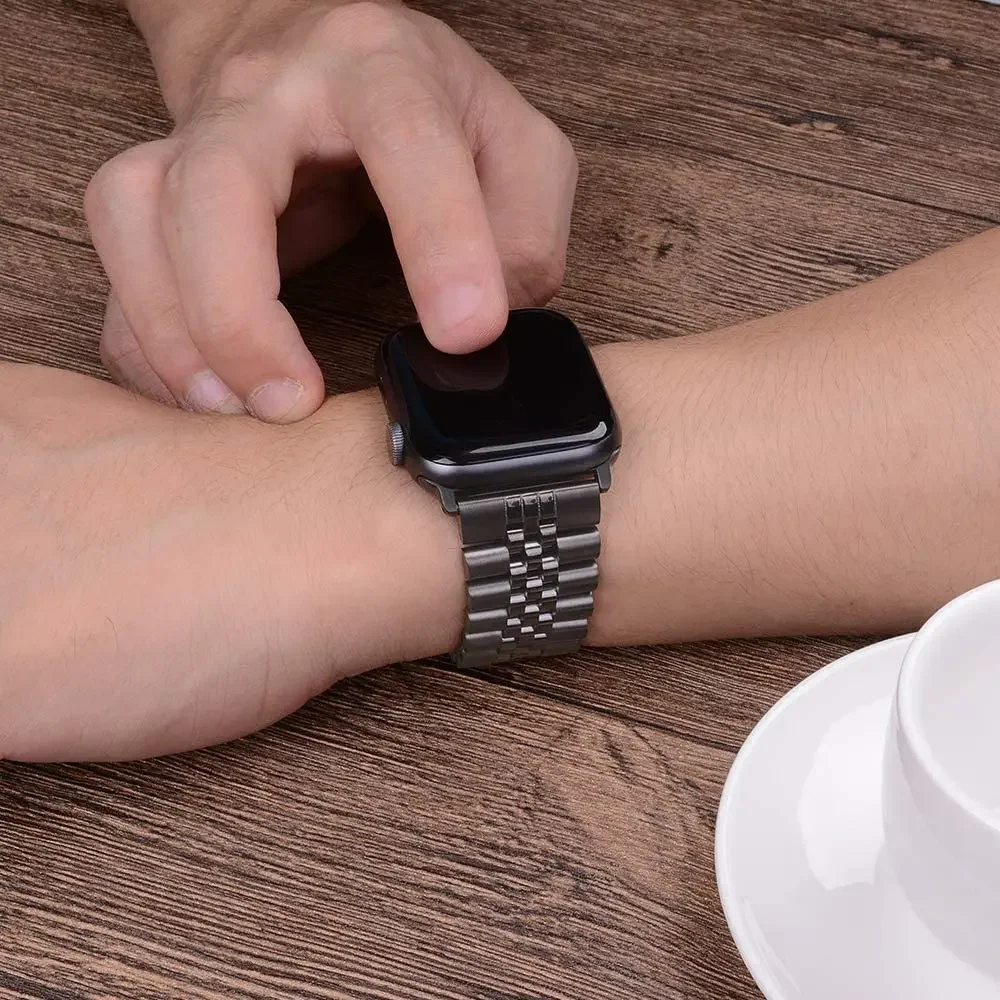 애플 워치용 스테인리스 스틸 스트랩, 울트라 10, 42mm, 46mm, 9, 8, 7, 45mm, 41mm, 하이엔드 팔찌 벨트, 아이워치 6, 5, 4, 3, SE, 44mm, 40mm