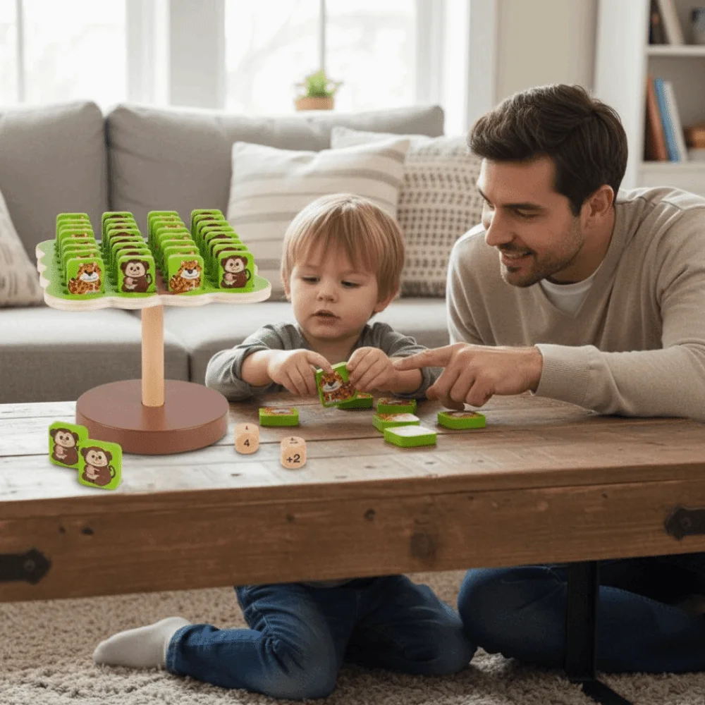 Family Games Animal Balance Tree Board Game Concentration Balancing Monkey Toy Thinking Training Math Toys Balance Puzzle Toy