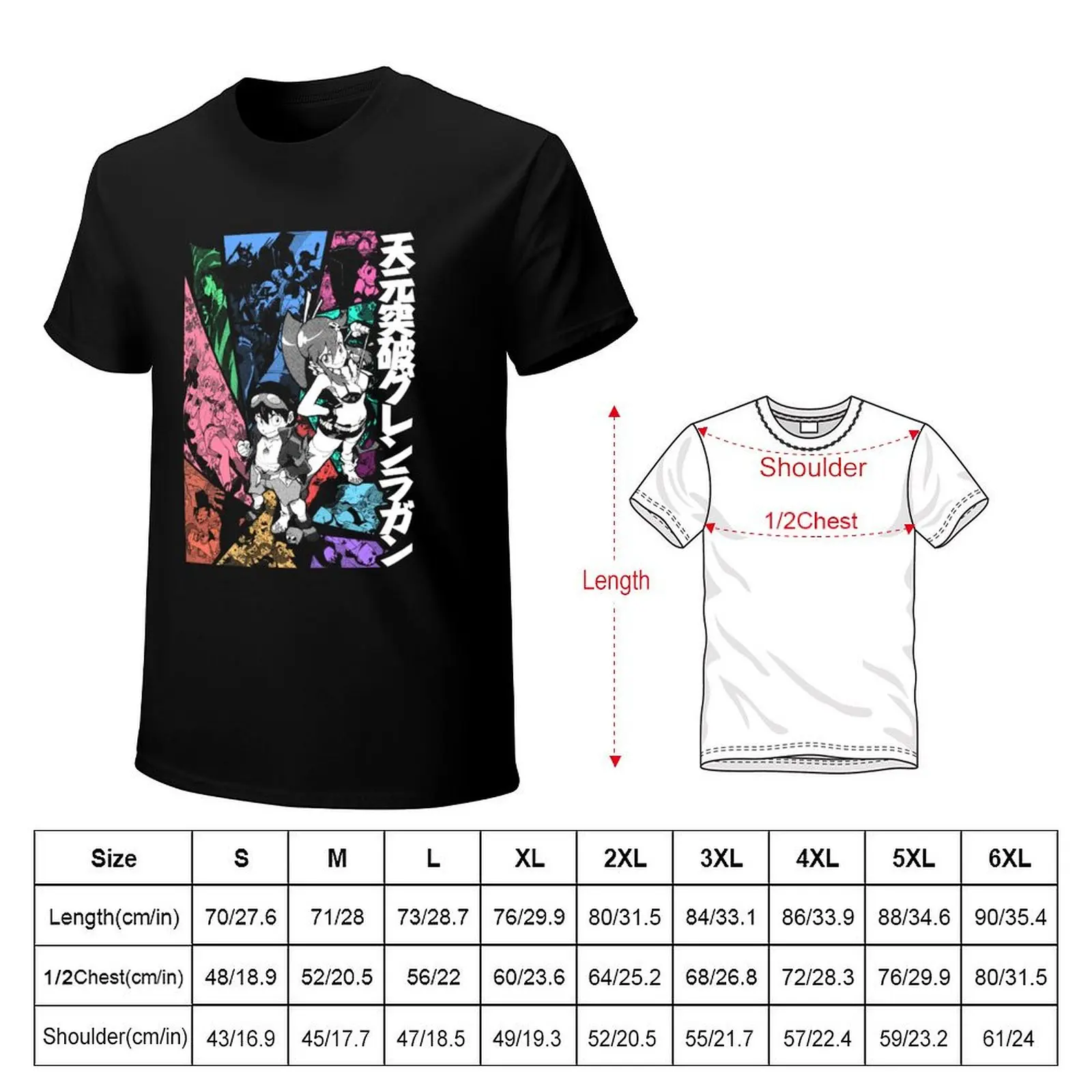 Tengen Toppa!!! (color) T-Shirt man clothes oversized t shirt sweat new edition T-shirts for men cotton