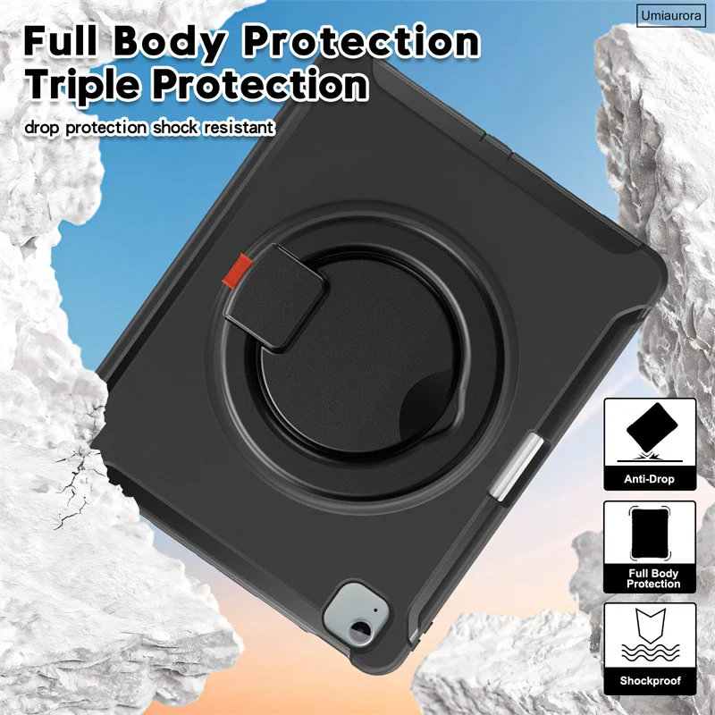 لباد ميني 8.3 "A17 برو 11 12.9 13 بوصة M2 M3 M4 M5 الهواء 7 6 5 4 10.9 حلقة سحب حامل اللوحي غطاء مدرع للصدمات Funda