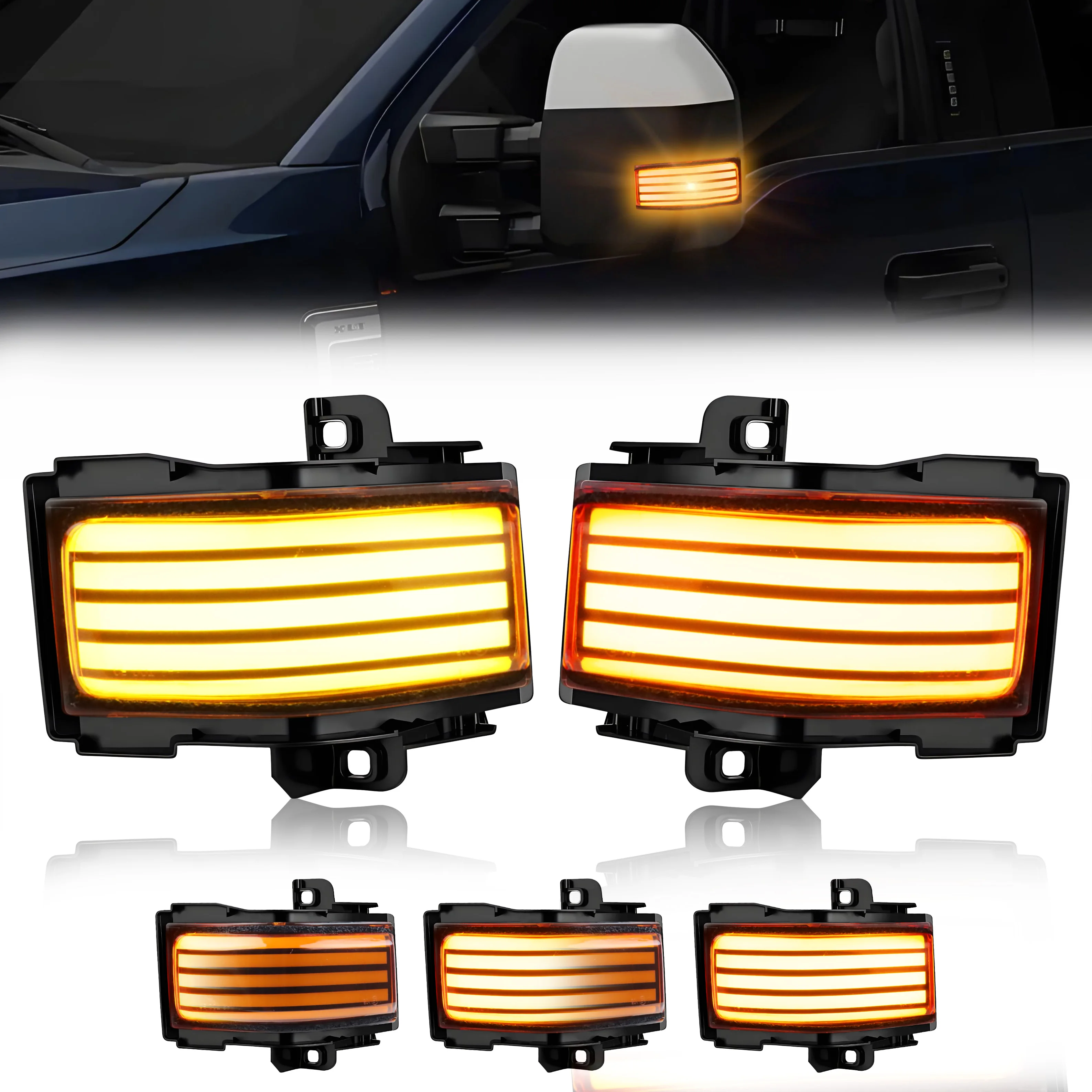 

2Pcs Turn Signal Light Side Mirror Light Sequential LED For 2017 2018 2019 2020 2021-2023 Ford Super Duty F250 F350 F450 F550