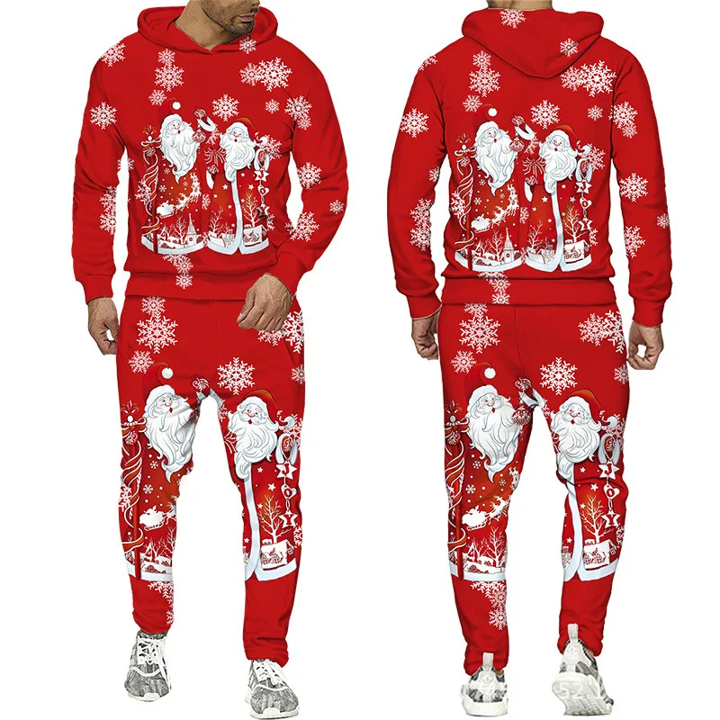 

3D Christmas Printed Hoodie + Pants Suit Cool Men/Women 2 Pcs Sportwear Tracksuit Set Autumn and Winter Men's Clothing