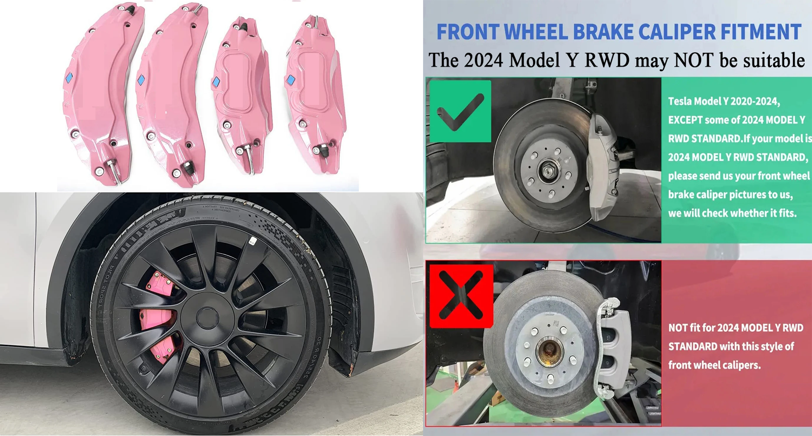 テスラ　モデルY キャリパーカバー(2022-2024) テスラ モデルY 2020 2021 2022 2023 2024用ブレーキキャリパーカバー