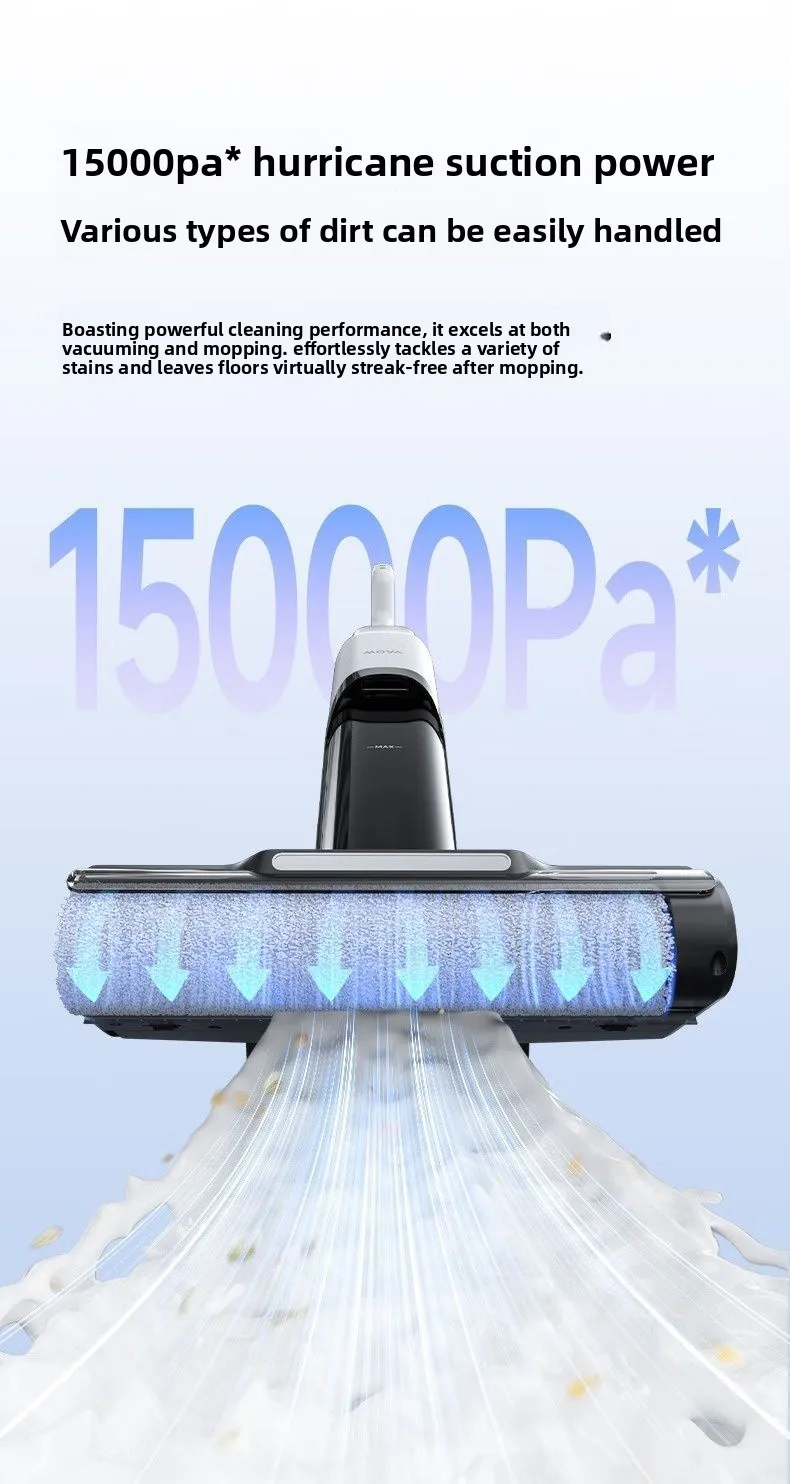 جهاز تنظيف الأرضيات Dreame MOVA2.0Pro مع ميزات مضادة للتشابك ومضادة للبكتيريا للكنس والتطهير والشفط