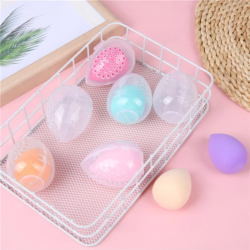 3PCS Transparent Egg-shaped Case Make-up Egg Beauty Egg Powd