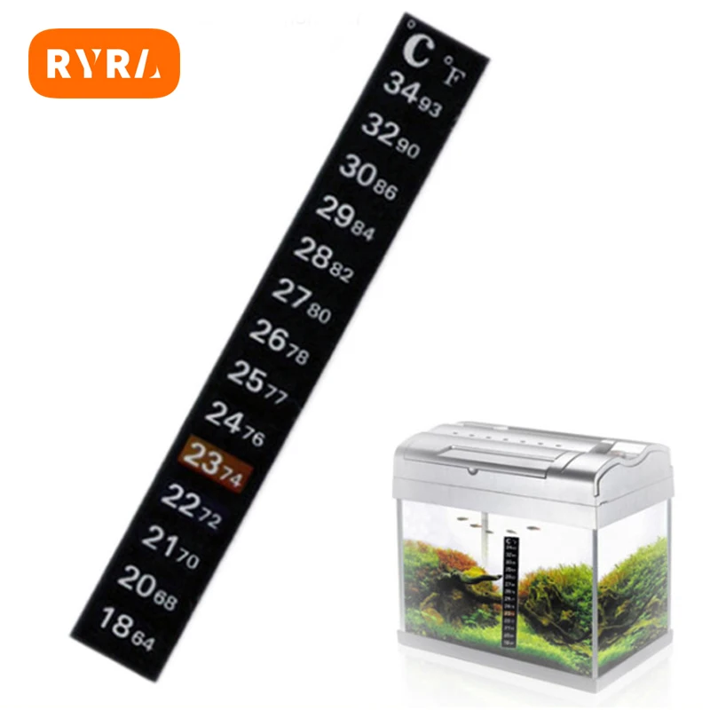 Dual Scale Aquarium Thermometer Fish Tank Liquid Fahrenheit Sticker Digital Aquarium Aquarium Thermometer Stick