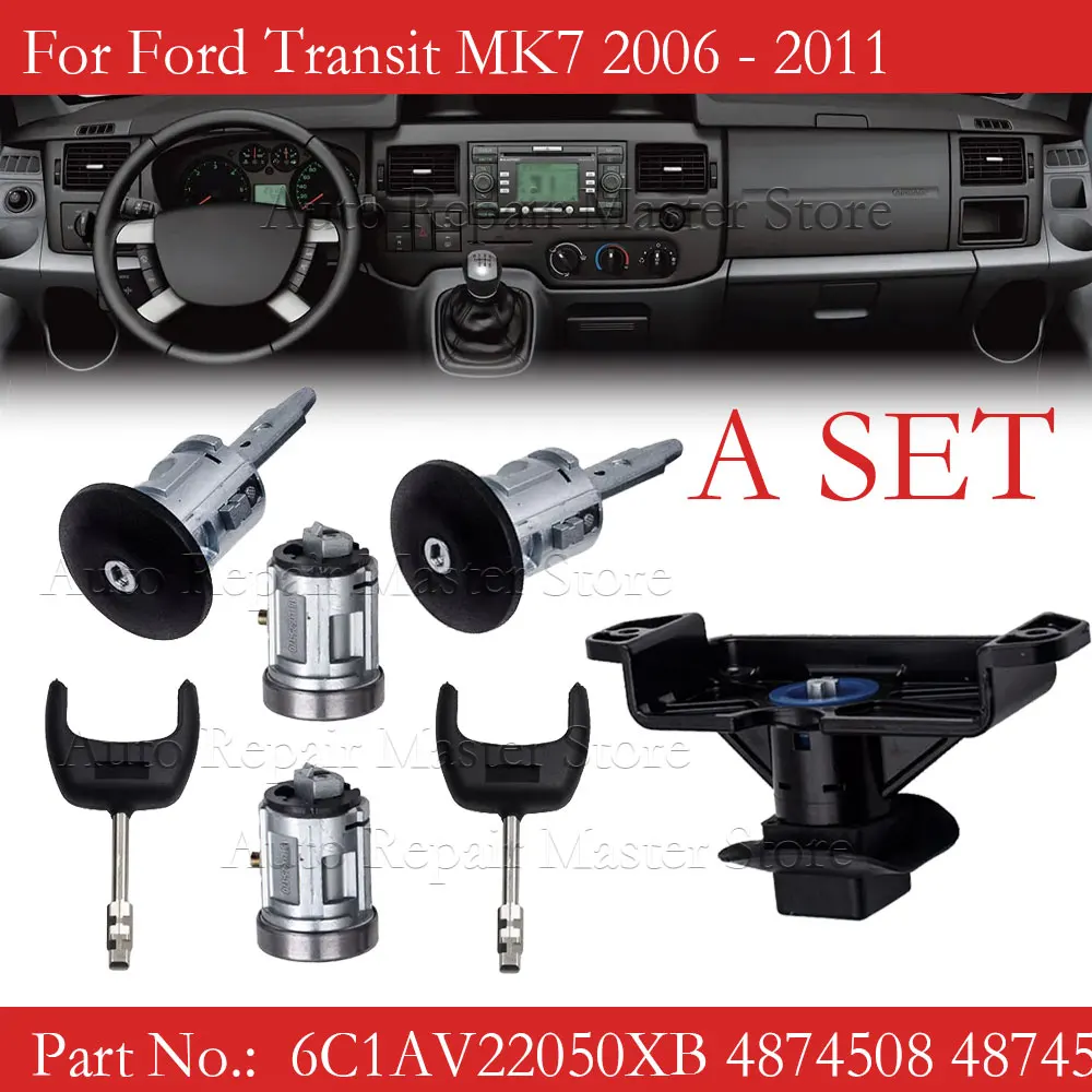 4874508 4874507  6C1AV22050XB A Set Lock Set Ignition Switch Left Right Door Lock Trunk Lock For Ford Transit Mk7 2006-2011