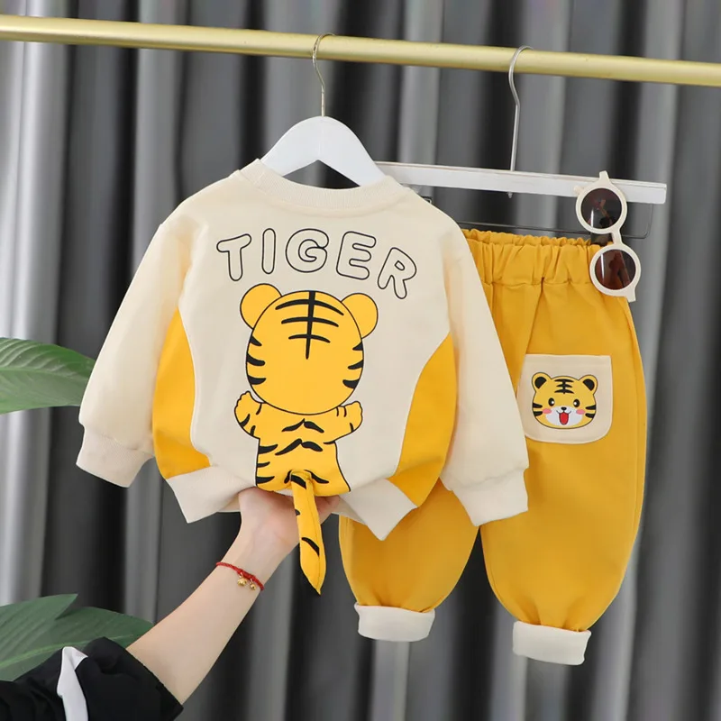 New Spring Autumn Baby Clothes Children Boys Girls Cartoon T-Shirt Pants 2Pcs/Sets Toddler Casual Costume Infant Kids Tracksuits