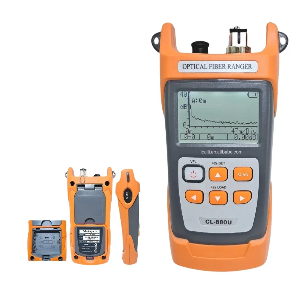 2026/Handheld OTDR in VFL With FC SC LCD OPTICAL FIBER RANGER CL-880 60KM OPM VFL Fiber Breakpoint Tester for Network TCP & FTTX