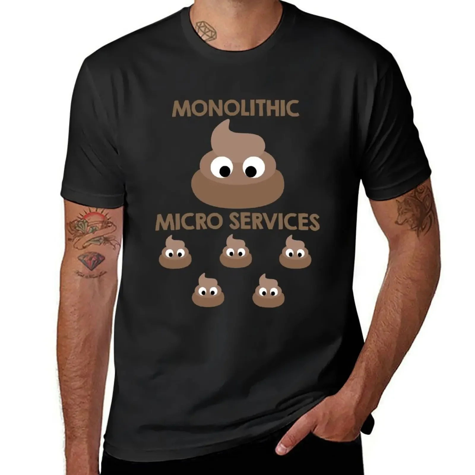 Monolith vs Microservices Funny Developer design T-Shirt oversizeds tops anime clothes heavyweight t shirts for men