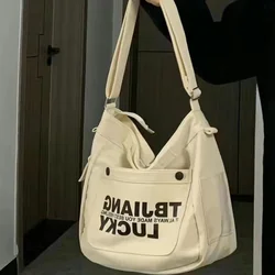 Women Casual Canvas Shoulder Bag Handbag High Quality Exquisite Girl’s Crossbody Bags Tote Bag With Zipper Student School Bag