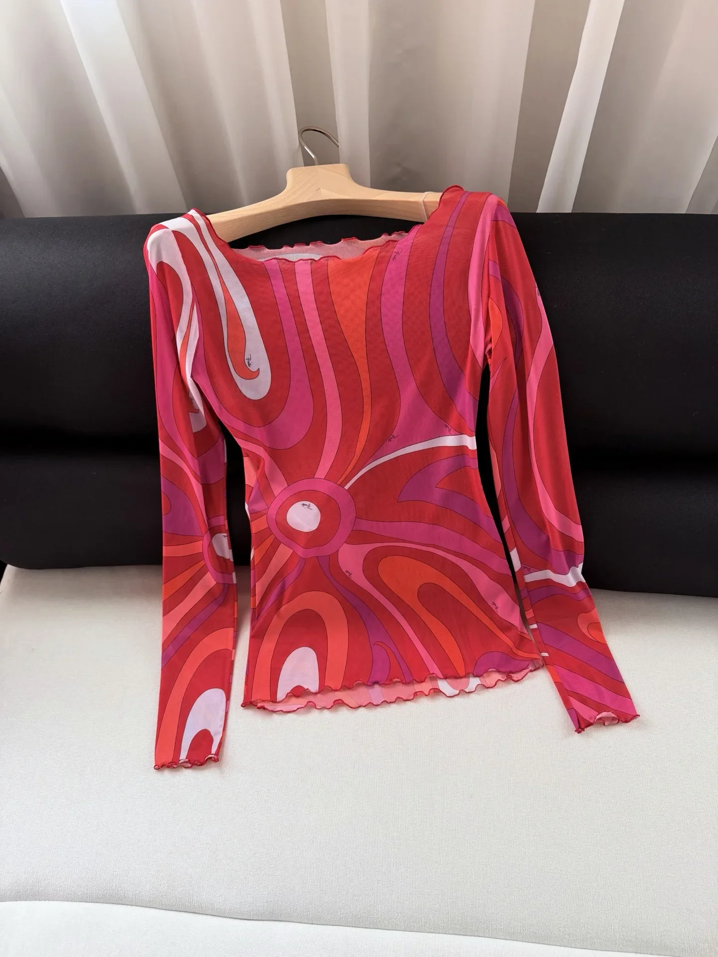 

Sheer Cover-Up Stretch Top + 100% Cotton Printed Shorts