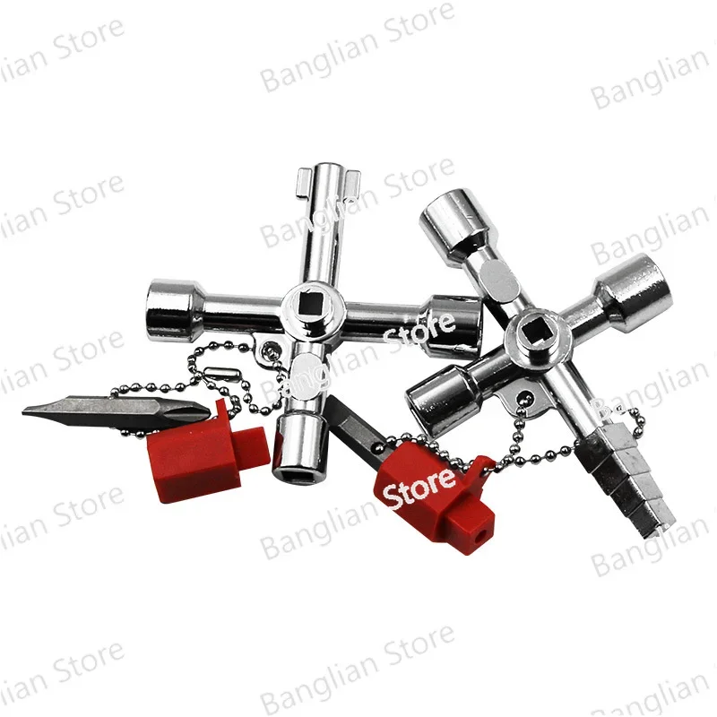 50pcs Key Wrench Cross Switch Alloy Universal Square Wrench Tool for Elevator Electrical Cupboard Box Cabinet socket wrench