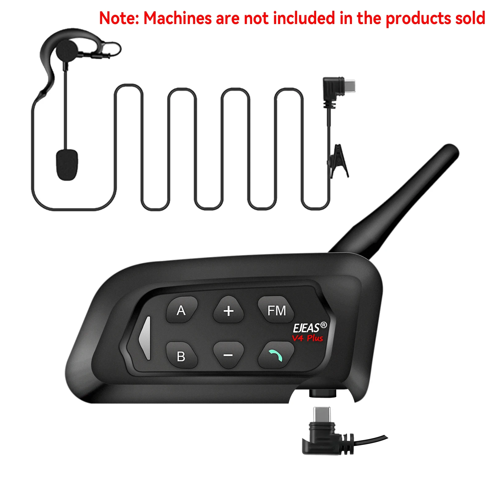 Intercomunicador de árbitro de fútbol con interfaz tipo C, auriculares para Vnetphon EJEAS V4/V6C, accesorios para Walkie Talkie Full Duplex, 10/4/1 Uds.