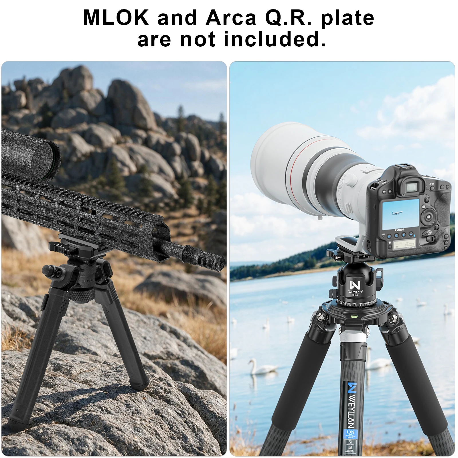 WEYLLAN AN60 Schnellspannklemme Arca Swiss Hebelklemme für Magpul Mlok Zweibein Stativ Schießstabilisierungszubehör – Detail 6
