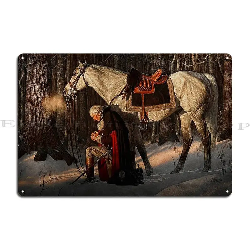 George Washington A Prayer At Valley Forge Metal Signs Club Cinema Iron Rusty Wall Decor Tin Sign Poster