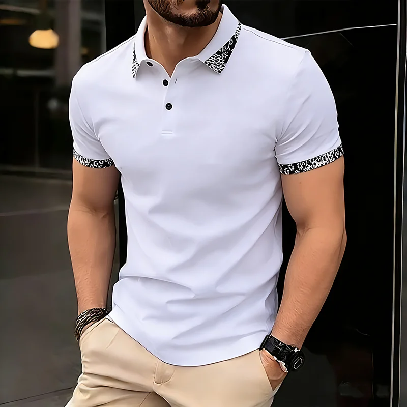 Men Summer Polo T-shirts Short Sleeve Man Tops Polo Tees Shirts Combination Lapel Collar Solid T shirt Sweatshirt Tshirts T15