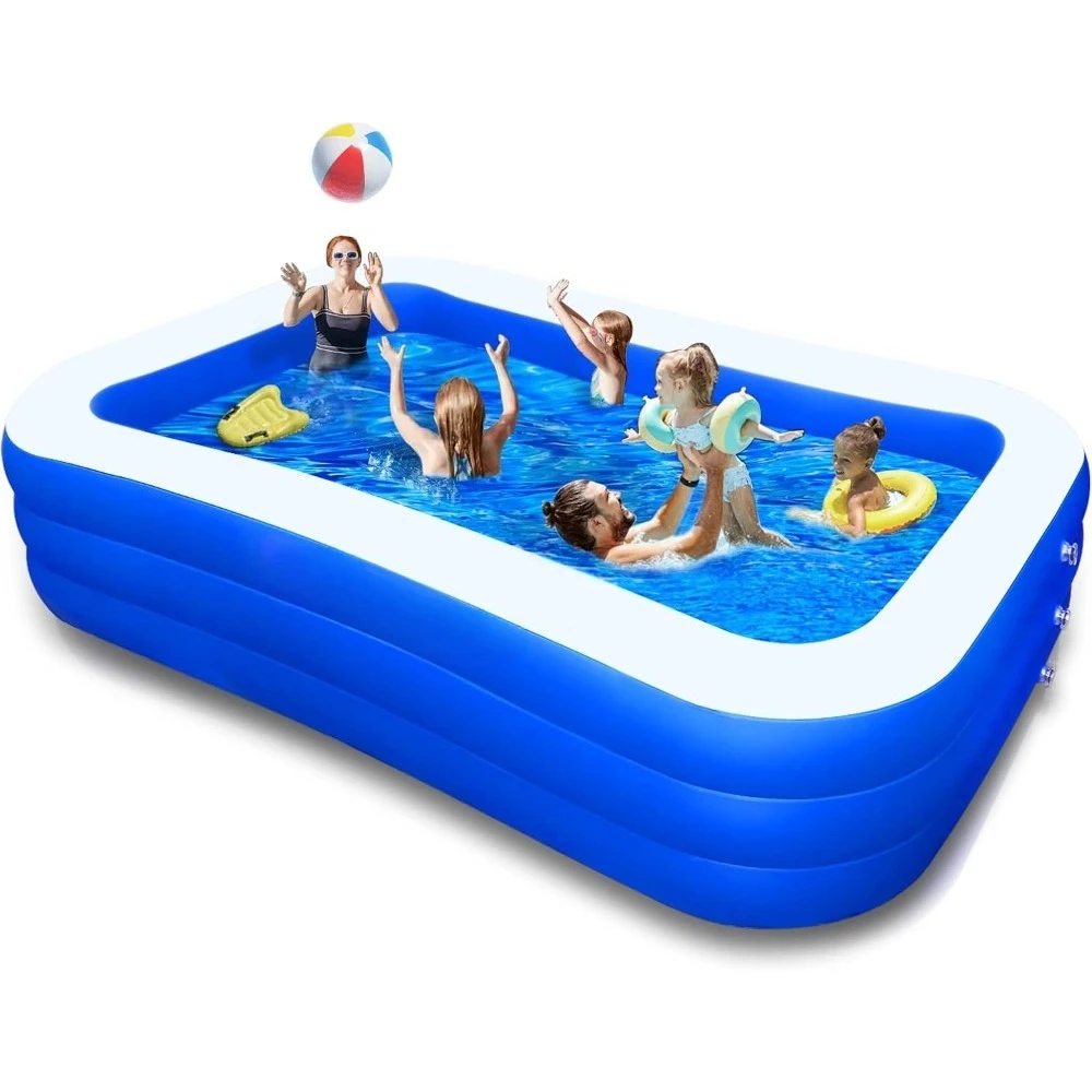 

Inflatable Pool for Kids and Adults, 120" X 72" X 22" Oversized Thickened Family Swimming Pool for Toddlers, Outdoor, Garden
