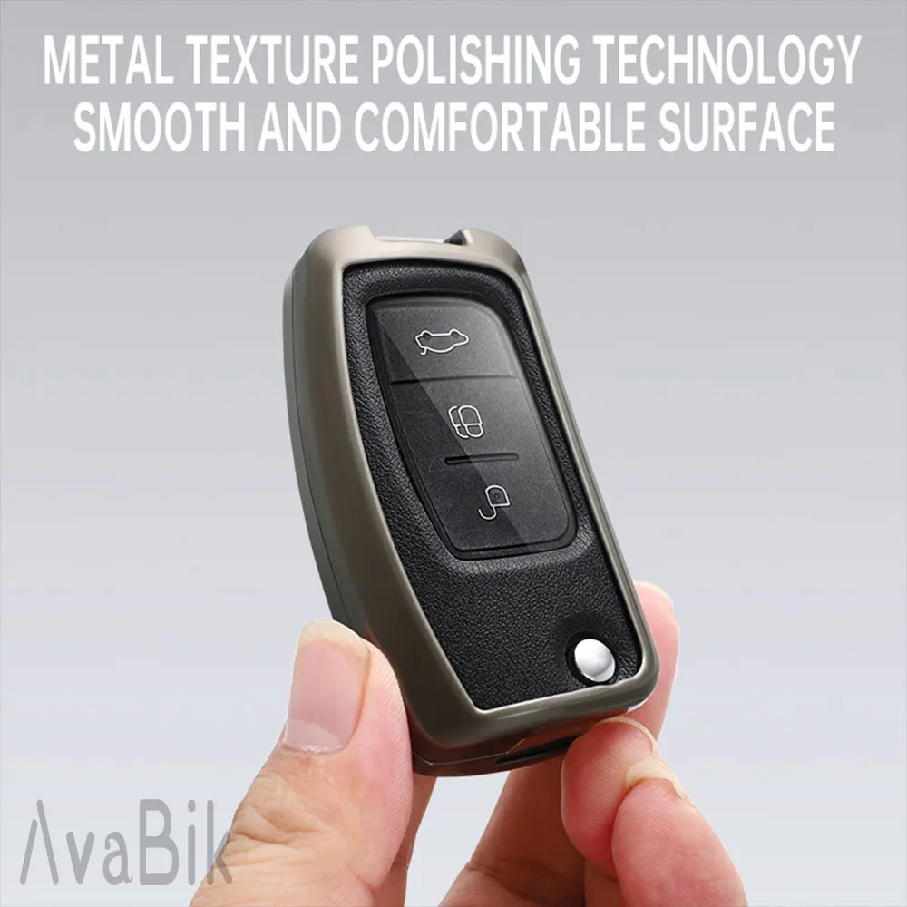 

For Ford Wing Bo Mondeo Winning Car remote control Key Metal Protective Case Key Case Carnival Classic Focus Leather Bag Buckle