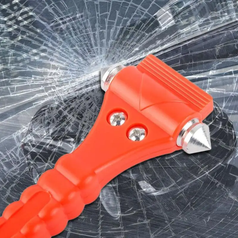 （Summer4）Safety Hammer Camping Driving Car Seat Belt Cutter 2-in-1 Emergency Break Window Glass Punch Survival Life Rescue Tools