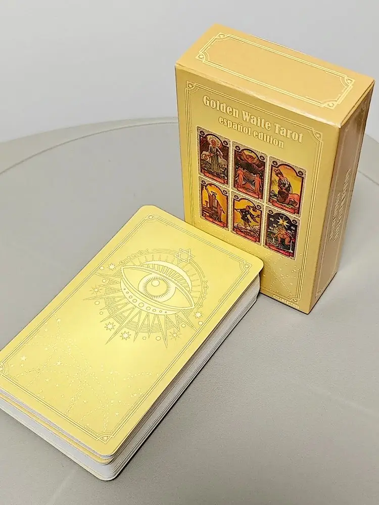 Golden Waite Tarot langue espagnole Español 10.3*6 cm 78 pièces cartes de Tarot édition de poche