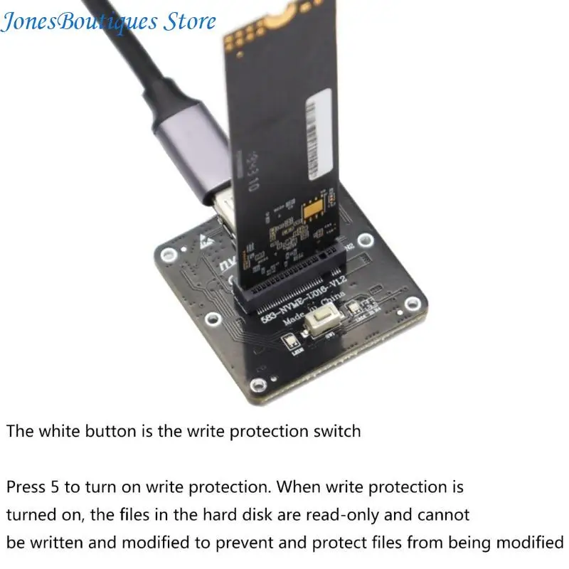 M.2 NVMe Hard Disk Enclosure Adapter Card Type-C USB3.1 Gen2 NGFF W8KE