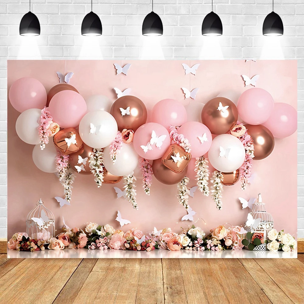 

Фон для первого дня рождения для новорожденных, богемные воздушные шары в стиле бохо, декор для торта, стола, фотофон для детского душа, баннер для фотосъемки, реквизит