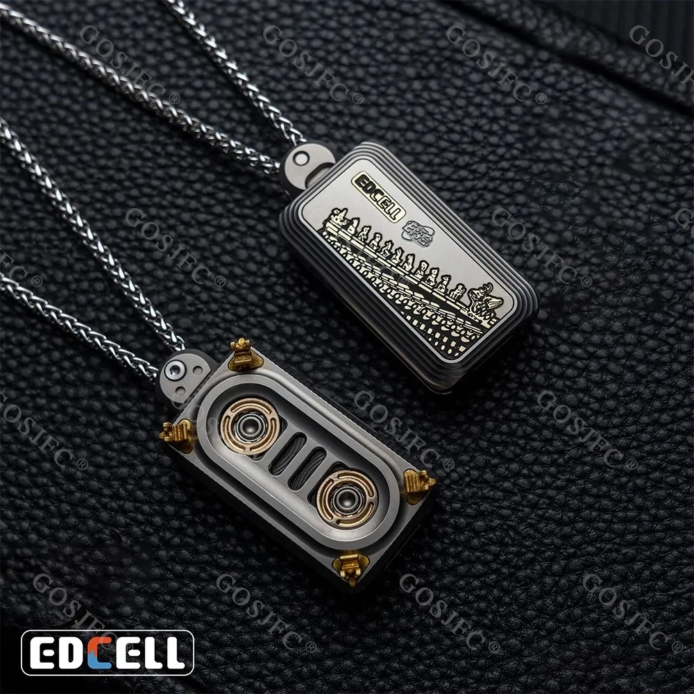 EDCELL Tape Drive Exhibition Limited Fidget Slider Titanium Brass Fidget Toys For Adults Novelty Toy Office Desk Accessories