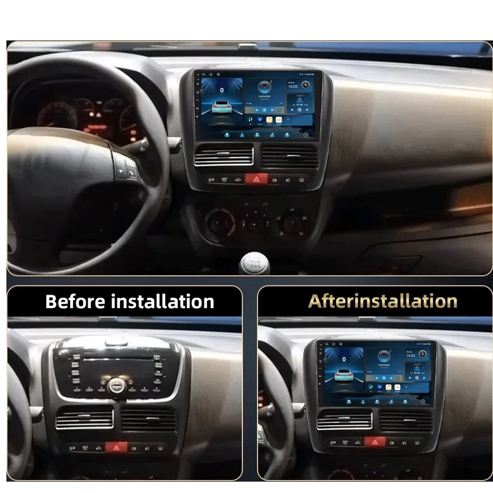 Android 16 Car Radio For Fiat Doblo 2010 - 2015 Multimedia Video Player Navigation Stereo GPS BT Carplay Android Auto 5G WIFI