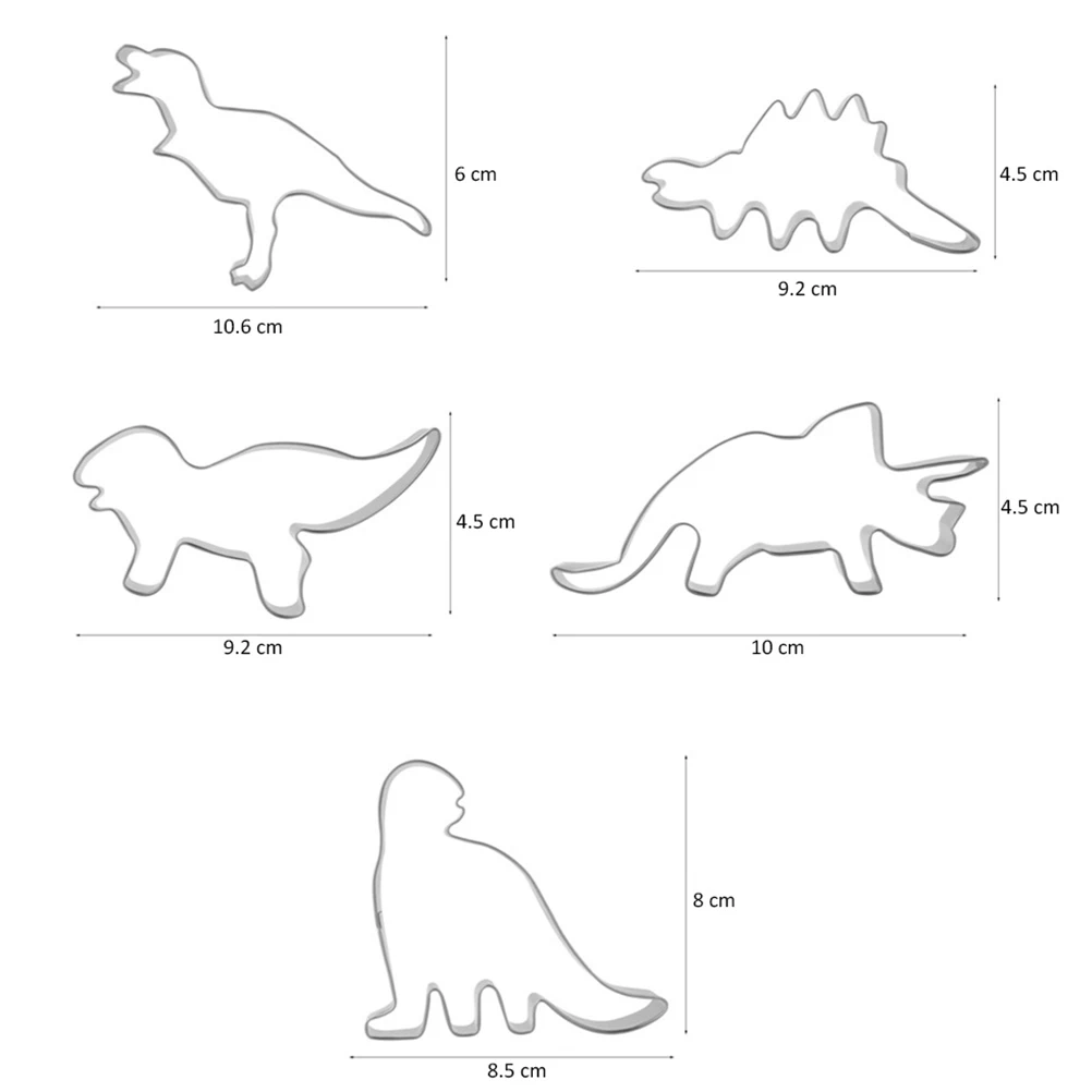 

2 Sets Dinosaur Mold Mould Cookie Top Hat Biscuit Molds for Baking Jelly Moulds Stainless Steel