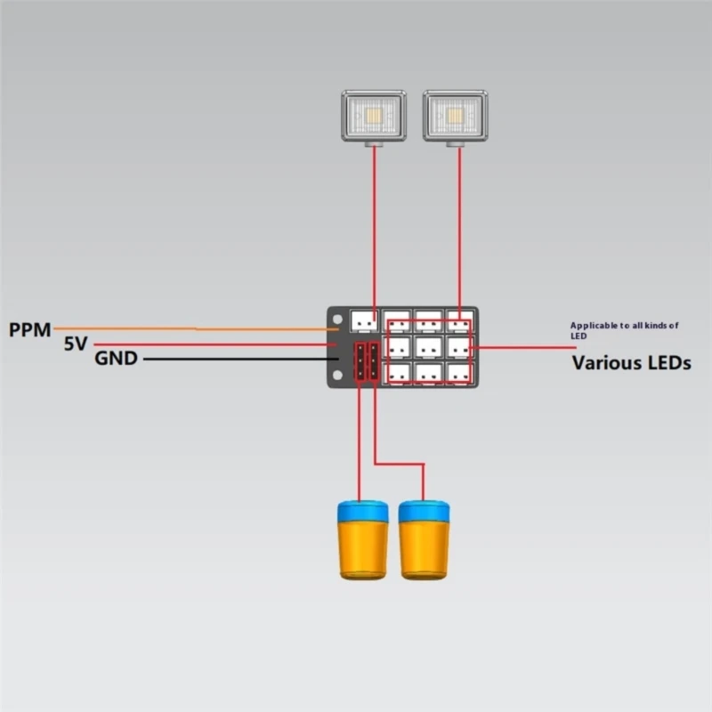 4 en 1 Système d'éclairage Board d'extension shunt Ph2.0 Carte d'extension stable A4WF
