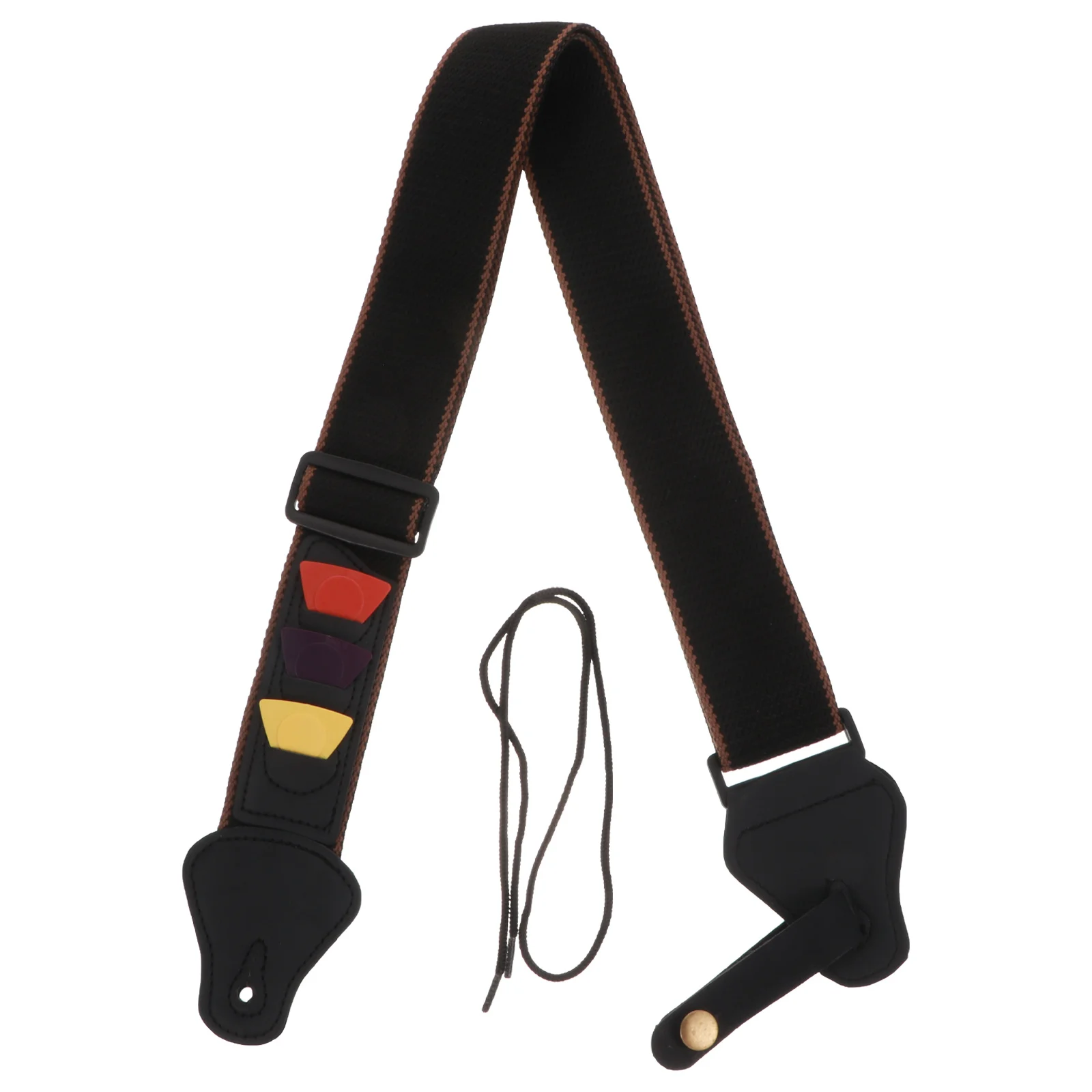 

1 set Guitar Strap Kit Simple Shoulder Belt Durable Bass Premium Supply Braided Cotton For Music Performance Party Competition