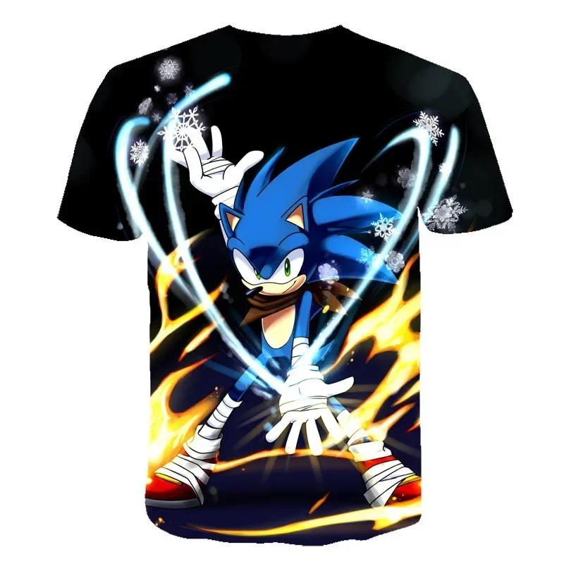 Infantil Super Sonic Cartoon Game T-Shirt, Roupas infantis, Meninos e meninas, Roupas de verão, Novo, 2023