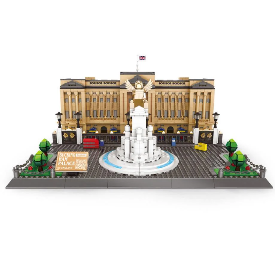 Creative World Famous Historical Architecture Model Block England London Buckingham Palace Build Brick Toy Collection For Gift