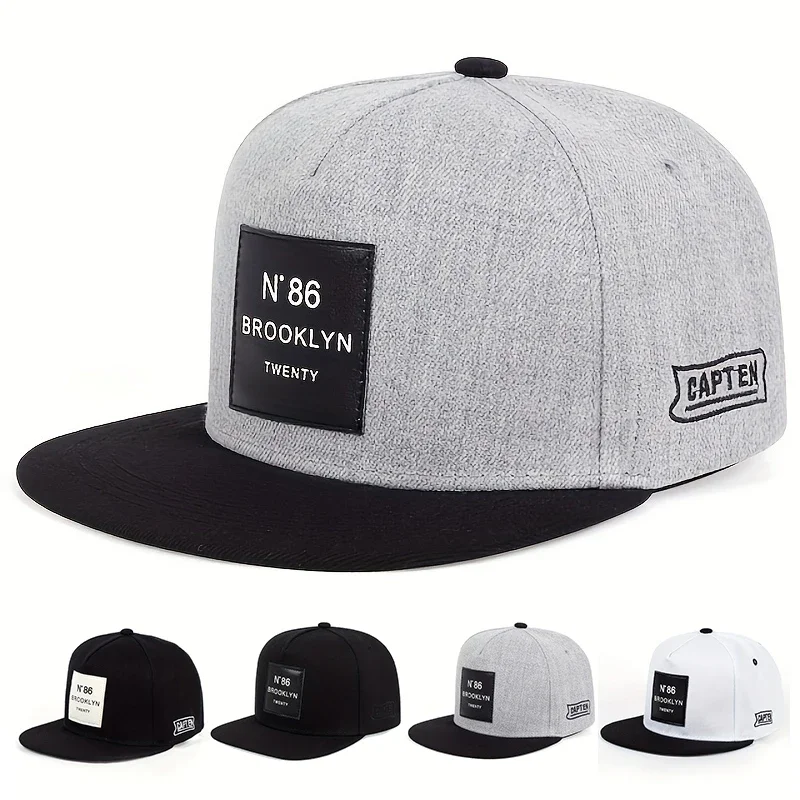 Unisex BROOKLYN Label Hip-Hop-Hüte für Frühling und Herbst, verstellbare, lässige Snapback-Baseballkappen, Sonnenschutzhut für den Außenbereich