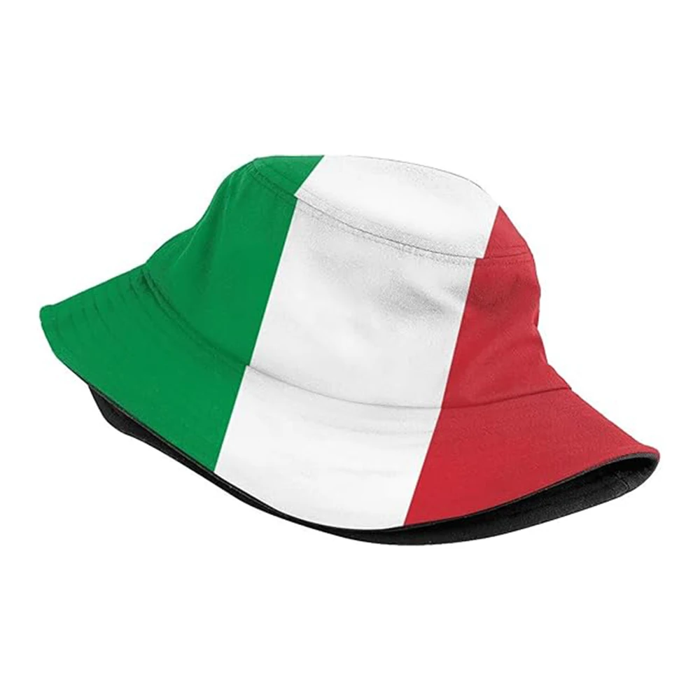 Flagicts Free Size 100% Polyester Italian flag bucket hat