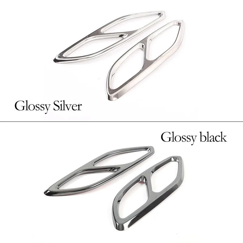 For Mercedes Benz CLA Class C118 W118 2020-2023 Stainless Steel Rear Bumper Dual Exhaust Pipe Trim Exhause Cover Accessories