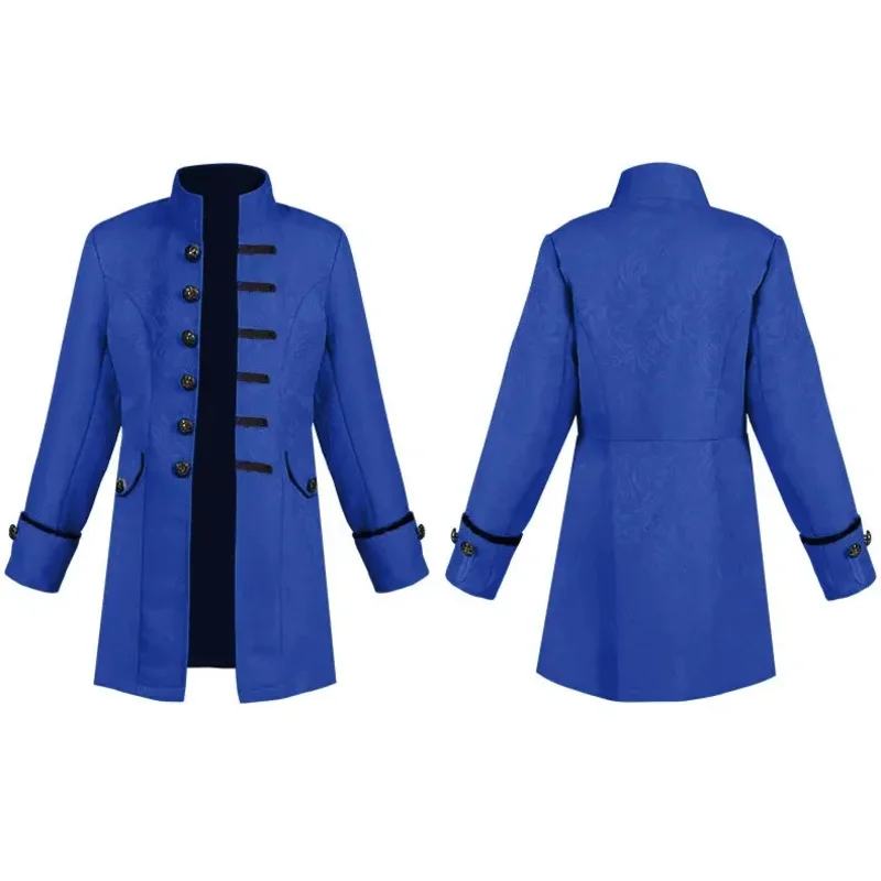 Chaqueta Medieval disfraz niños Príncipe Jacquard Stand Collar Larp Vicking victoriano renacentista escenario actuación chaqueta abrigo